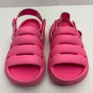 UGG Kids' Pink Puffer Sandals rubber, SZ 13 little girl, box 26